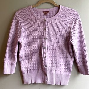 Lavender Cotton 3/4 length sleeve cardigan